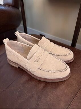 Kelsi Dagger Brooklyn Lens Loafer in Almond Suede. Size 9. Like New Condition.